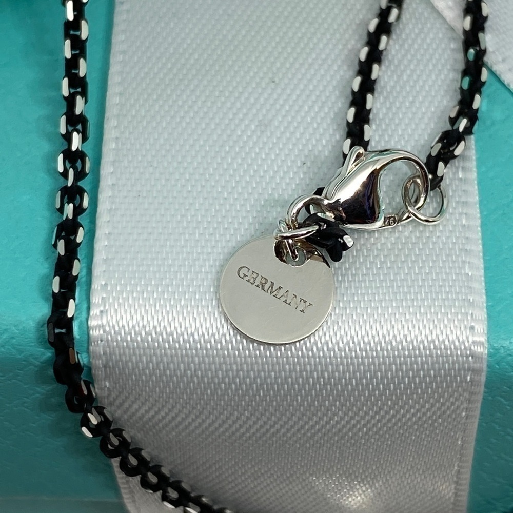Tiffany & Co. 18” Black Enamel Coated Sparkle Chain Necklace Box Sold out - Picture 7 of 9